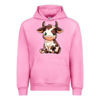 Fuchsia Pink Baby Brown Cow Urban Hoodie - MaliasSmallBusiness