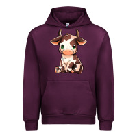 Mauve Wine Baby Brown Cow Urban Hoodie - MaliasSmallBusiness