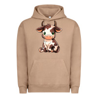 Pigment Burro Baby Brown Cow Urban Hoodie - MaliasSmallBusiness