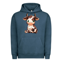 Pigment Midnight Navy Baby Brown Cow Urban Hoodie - MaliasSmallBusiness