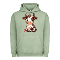 Pigment Oil Green Baby Brown Cow Urban Hoodie - MaliasSmallBusiness