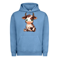 Pigment Pebble Blue Baby Brown Cow Urban Hoodie - MaliasSmallBusiness