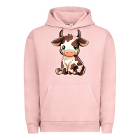 Pigment Salmon Baby Brown Cow Urban Hoodie - MaliasSmallBusiness