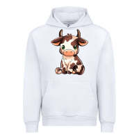 White Baby Brown Cow Urban Hoodie - MaliasSmallBusiness