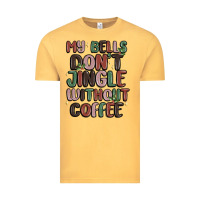 Vintage Mustard my bells don't jingle without coffee Vintage Tee - MaliasSmallBusiness