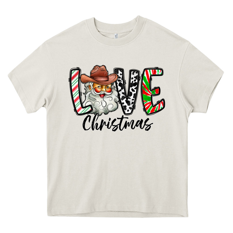 Love Christmas Santa Heavy Core Tee by CowhideDigitalArt | Teevron