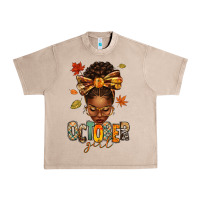 French Oak october girl afro woman fall Urban Heavy Tee - texasbilliewilder