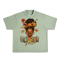 Oil Green october girl afro woman fall Urban Heavy Tee - texasbilliewilder