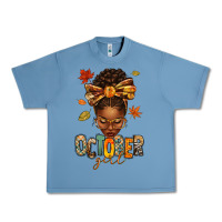 October Girl Afro Woman Fall Urban Heavy Tee | Teevron