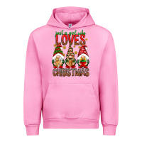 Fuchsia Pink Just a girl who loves Christmas Urban Hoodie - NancyCooperArtShop