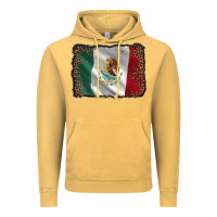 Vintage Mustard mexico flag black glitter leopard Vintage Hoodie - AdoDesignShop