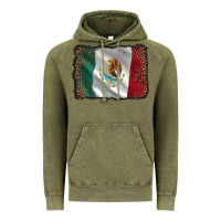 Vintage Olive mexico flag black glitter leopard Vintage Hoodie - AdoDesignShop