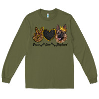 Army Green peace love shepherd Long Sleeve Tee - RanaPortraitStore