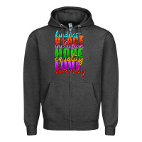 Charcoal Heather kindness peace inclusion hope equality love diversity Zipper Hoodie - HRA Design Shop