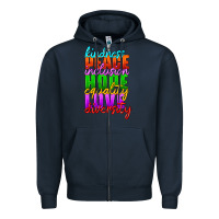 Navy kindness peace inclusion hope equality love diversity Zipper Hoodie - HRA Design Shop