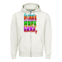 Oatmeal Heather kindness peace inclusion hope equality love diversity Zipper Hoodie - HRA Design Shop