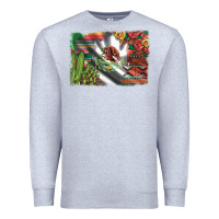 Heather Grey mexico flag sunflowers roses and cactus with serape aztec and leopard Premium Sweatshirt - Artiststas