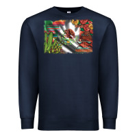 Navy mexico flag sunflowers roses and cactus with serape aztec and leopard Premium Sweatshirt - Artiststas