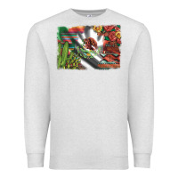 Oatmeal Heather mexico flag sunflowers roses and cactus with serape aztec and leopard Premium Sweatshirt - Artiststas