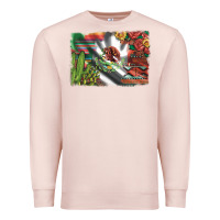 Pale Pink mexico flag sunflowers roses and cactus with serape aztec and leopard Premium Sweatshirt - Artiststas