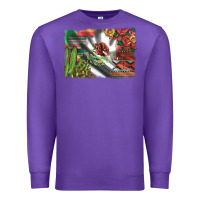 Purple mexico flag sunflowers roses and cactus with serape aztec and leopard Premium Sweatshirt - Artiststas