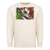Sandshell mexico flag sunflowers roses and cactus with serape aztec and leopard Premium Sweatshirt - Artiststas