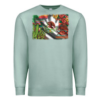 Seafoam mexico flag sunflowers roses and cactus with serape aztec and leopard Premium Sweatshirt - Artiststas