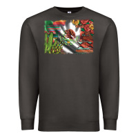 Smoke mexico flag sunflowers roses and cactus with serape aztec and leopard Premium Sweatshirt - Artiststas