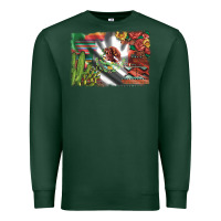 Sports Green mexico flag sunflowers roses and cactus with serape aztec and leopard Premium Sweatshirt - Artiststas
