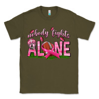 Army Green Football Nobody Fights Alone Classic Tee - texasbilliewilder