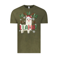 Vintage Olive fa la la llama Vintage Tee - MaliasSmallBusiness