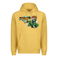 Antique Gold Maryland Map Sunflower Cactus Serape Premium Hoodie - RanaPortraitStore