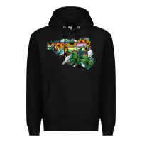 Black Maryland Map Sunflower Cactus Serape Premium Hoodie - RanaPortraitStore