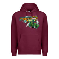 Burgundy Maryland Map Sunflower Cactus Serape Premium Hoodie - RanaPortraitStore