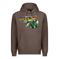 Coffee Maryland Map Sunflower Cactus Serape Premium Hoodie - RanaPortraitStore
