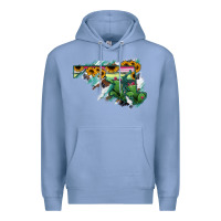 Colony Blue Maryland Map Sunflower Cactus Serape Premium Hoodie - RanaPortraitStore