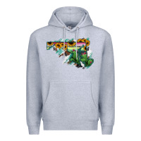 Heather Grey Maryland Map Sunflower Cactus Serape Premium Hoodie - RanaPortraitStore