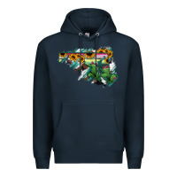 Navy Maryland Map Sunflower Cactus Serape Premium Hoodie - RanaPortraitStore