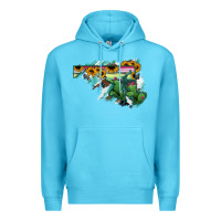 Ocean Blue Maryland Map Sunflower Cactus Serape Premium Hoodie - RanaPortraitStore