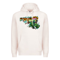 Pale Pink Maryland Map Sunflower Cactus Serape Premium Hoodie - RanaPortraitStore