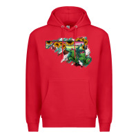 Red Maryland Map Sunflower Cactus Serape Premium Hoodie - RanaPortraitStore