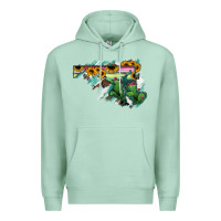 Seafoam Maryland Map Sunflower Cactus Serape Premium Hoodie - RanaPortraitStore