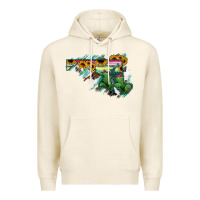 Tofu Maryland Map Sunflower Cactus Serape Premium Hoodie - RanaPortraitStore