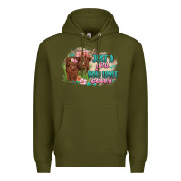 Army Green just a girl who loves cows Premium Hoodie - MaliasSmallBusiness