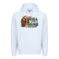 White just a girl who loves cows Premium Hoodie - MaliasSmallBusiness