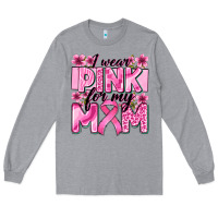 Heather Grey i wear pink for my mom Long Sleeve Tee - Zillion Design Studio
