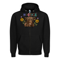 Black Moorica Zipper Hoodie - CowhideDigitalArt