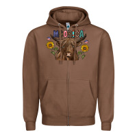Chestnut Moorica Zipper Hoodie - CowhideDigitalArt