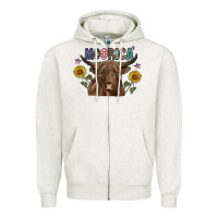 Oatmeal Heather Moorica Zipper Hoodie - CowhideDigitalArt