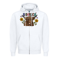 White Moorica Zipper Hoodie - CowhideDigitalArt